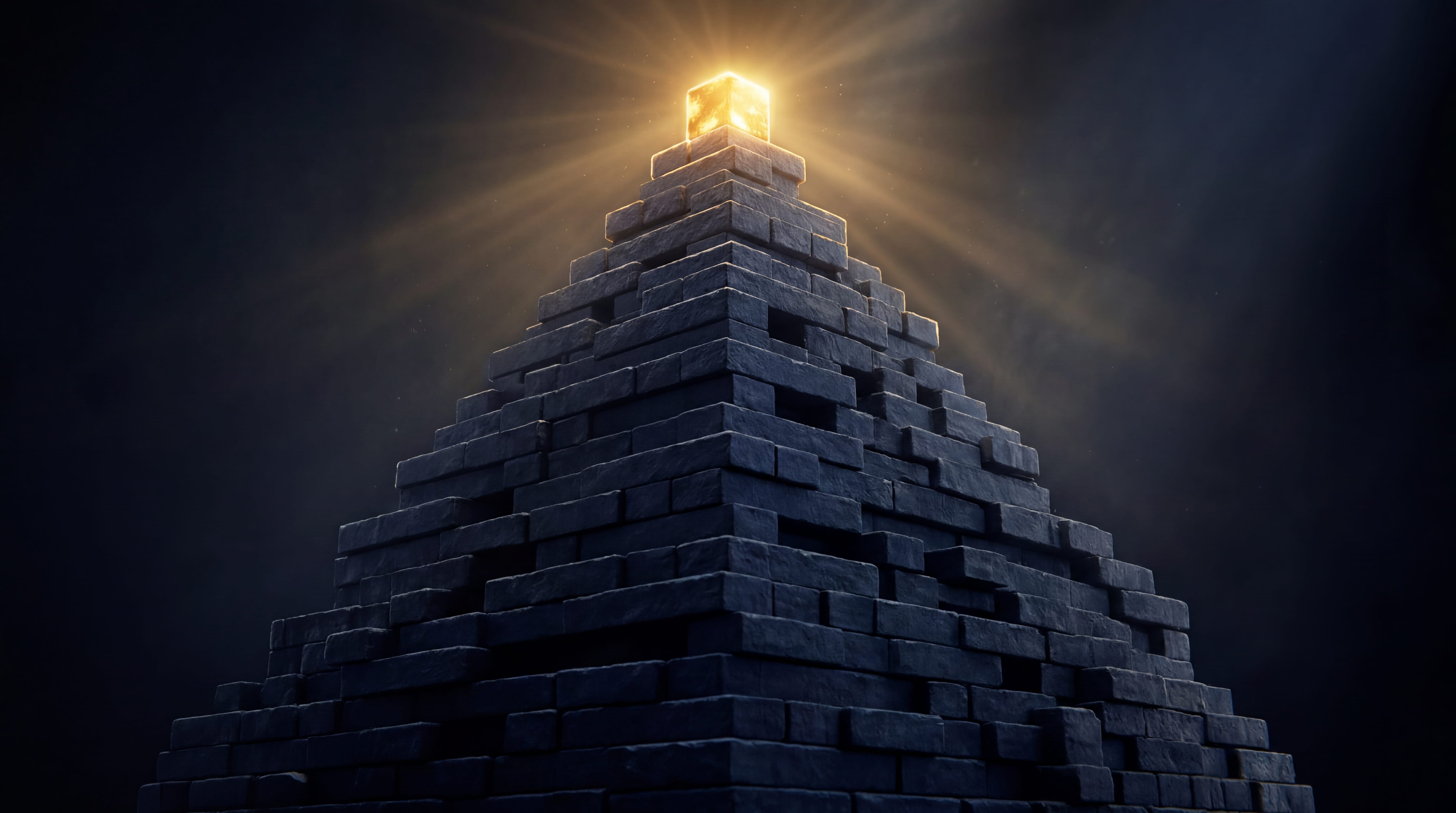 Navy pyramid with gold capstone representing the buyer market